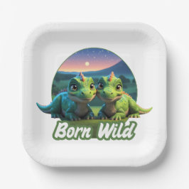 Zwei kleine Dinos - Born Wild  ペーパープレート