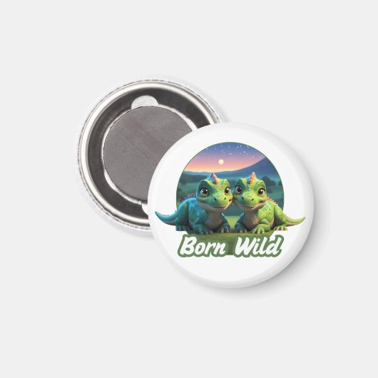 Zwei kleine Dinos - Born Wild マグネット (正面/裏面)