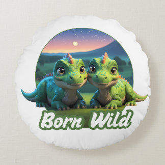 Zwei kleine Dinos - Born Wild ラウンドクッション