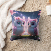 Zwei kleine Eulen in einer Traumwelt  クッション (ブランケット)