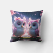 Zwei kleine Eulen in einer Traumwelt  クッション (裏面)