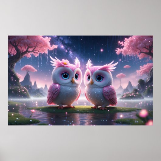 Zwei kleine Eulen in einer Traumwelt  ポスター (正面)