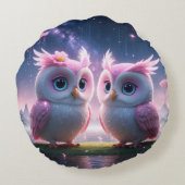 Zwei kleine Eulen in einer Traumwelt  ラウンドクッション (裏面)