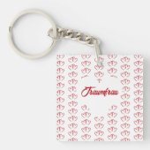 Zwei rote verbundene Herzen -  キーホルダー (正面)