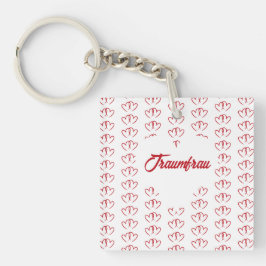 Zwei rote verbundene Herzen -  キーホルダー