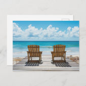 Zwei Strandstühle mit Blick aufs Meer ポストカード (正面/裏面)