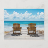 Zwei Strandstühle mit Blick aufs Meer ポストカード (正面)