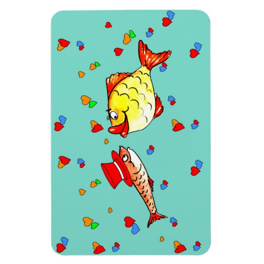 Zwei verliebte Fische マグネット (縦)