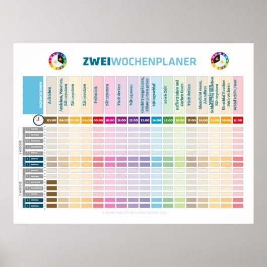 Zwei Wochenplaner für Kinder im Wechselmodell ポスター (正面)