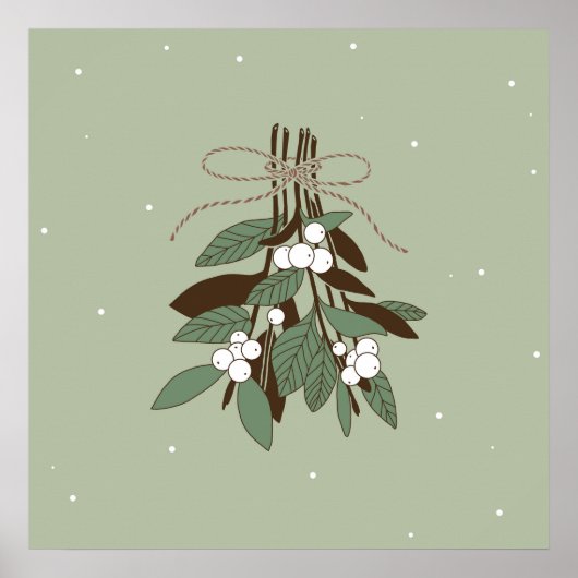 Zweige mit Schneebeeren ポスター (正面)
