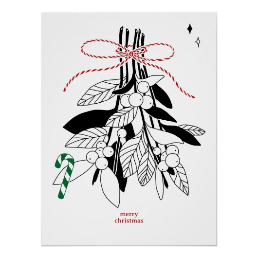 Zweige mit Schneebeeren, Glänzende Poster ポスター (正面)