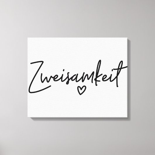Zweisamkeit、ドイツ語、統合、ドイツ語 キャンバスプリント (正面)