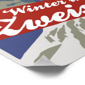 Zweisimmenの冬、ヴィンテージスキー旅行や ポスター (角)