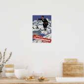 Zweisimmenの冬、ヴィンテージスキー旅行や ポスター (キッチン)