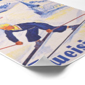 Zweisimmenスイスヴィンテージスキー旅行ポスター ポスター (角)