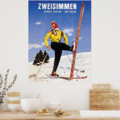 Zweisimmen、Bernese Oberland、スイス、スキー ポスター (キッチン)