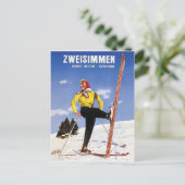 Zweisimmen、Bernese Oberland、スイス、スキー ポストカード (スタンド正面)