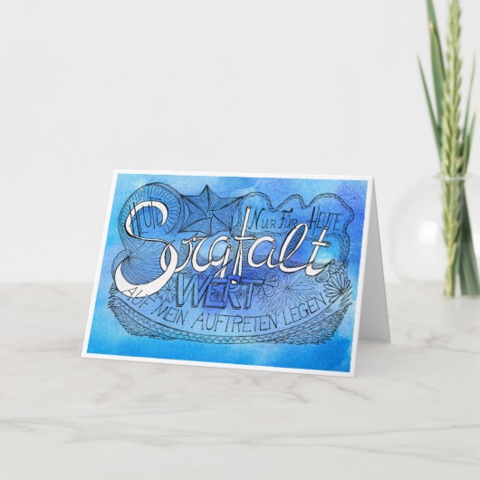 Zweite Regel der Gelassenheit – SORGFALT Faltkarte サンキューカード (正面)