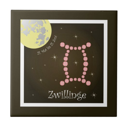 Zwillinge 21. Mai bis 21. Juni Fotofliese タイル (正面)