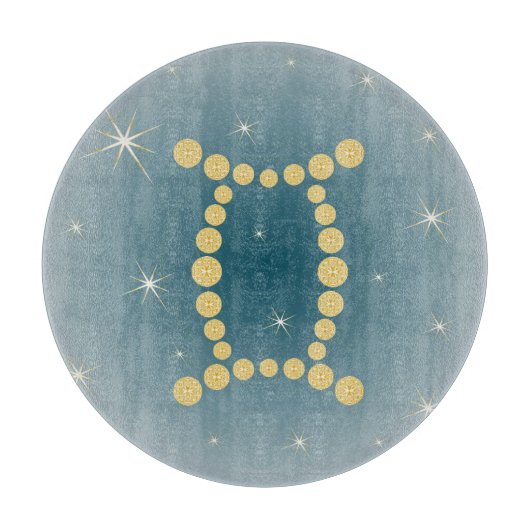 Zwillinge 21. Mai bis 21. Juni Glasbrett カッティングボード (正面)