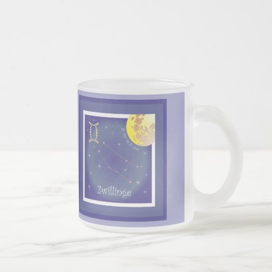 Zwillinge 21. Mai bis 21. Juni Tasse フロストグラスマグカップ (右)