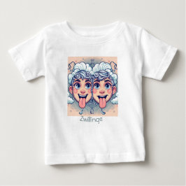 Zwillinge Kunst Einzigartiges Design ベビーTシャツ