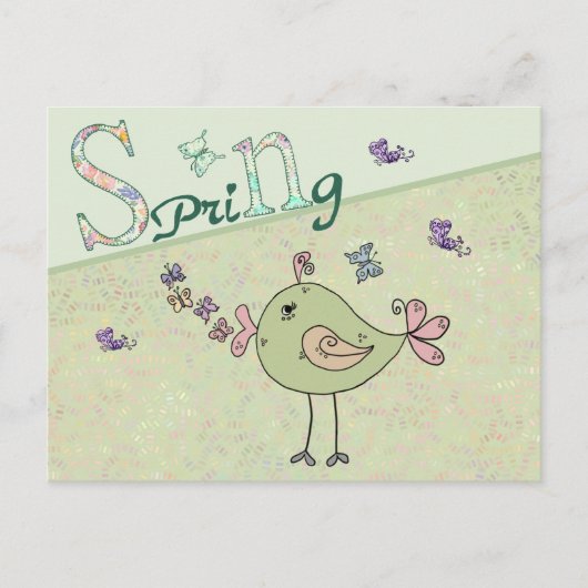 Zwitschern im Frühling ポストカード (正面)