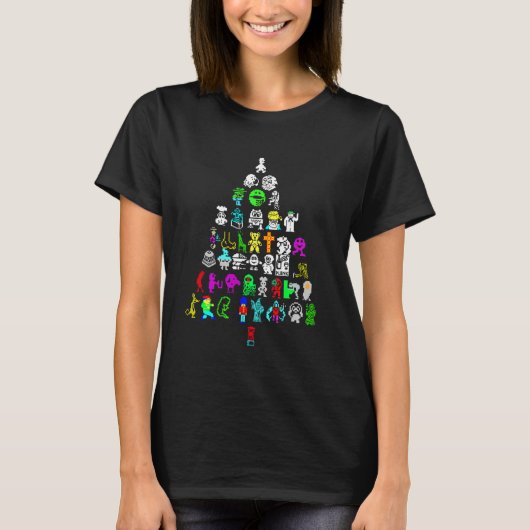 ZX Spectrum Christmas Xmas 8-bit Retro Gaming Tree Tシャツ (正面)
