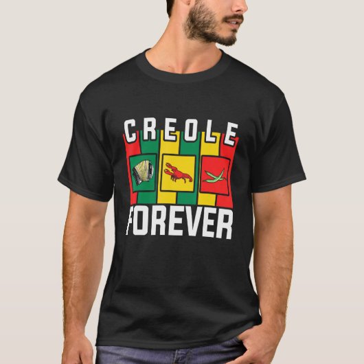 Zydeco Creole Forever ズイデコ音楽とフェスティバルのファン Tシャツ (正面)