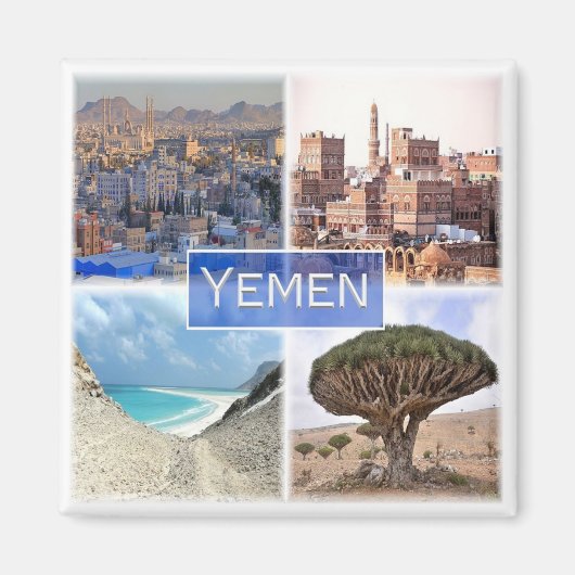 zYE003 YEMEN,モザイク,アジア,冷蔵庫 マグネット (正面)