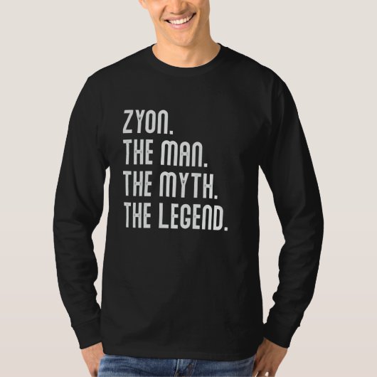 Zyon Man神話レジェンドシャツギフトMens おもしろい Zy Tシャツ (正面)