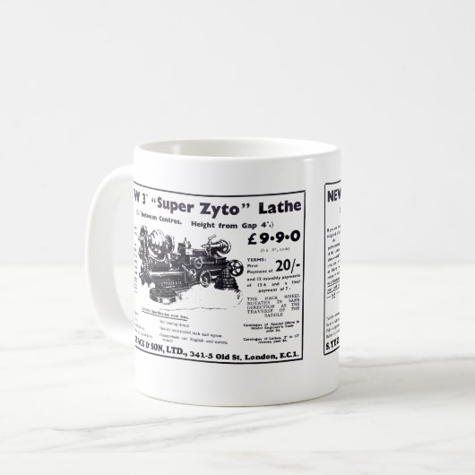 Zytoの新しいすごい旋盤は30年代のコーヒー・マグを避けます コーヒーマグカップ (正面左)