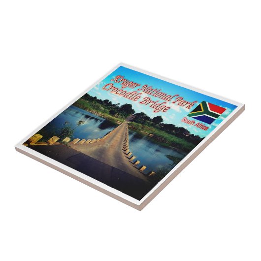 zZA003 KRUGEN N.P.南アフリカ、クロコダイル、 タイル (側面)