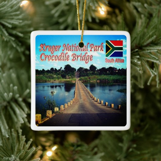 zZA003 KRUGEN N.P.南アフリカ、ワニ橋、 セラミックオーナメント (ツリー)