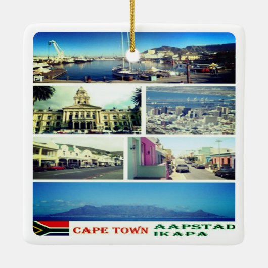 zZA007 CAPE TOWN, MOSAIC,南アフリカ, セラミックオーナメント (裏面)