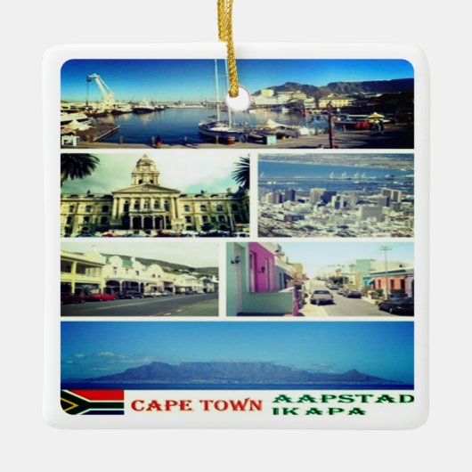 zZA007 CAPE TOWN, MOSAIC,南アフリカ, セラミックオーナメント (正面)
