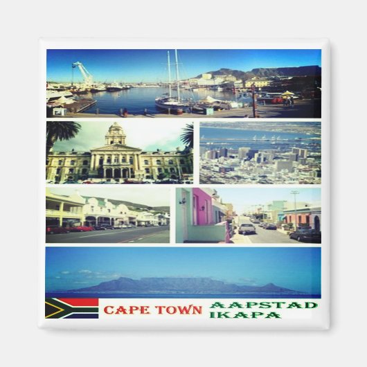 zZA007 CAPE TOWN, MOSAIC,南アフリカ,冷蔵庫 マグネット (正面)