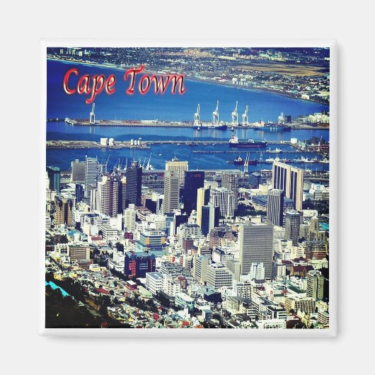 zZA008 CAPE TOWN, Aerial View，南アフリカ，冷蔵庫 マグネット (正面)