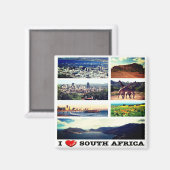 zZA014 SOUTH AFRICA I Love,モザイク,冷蔵庫 マグネット (正面/裏面)