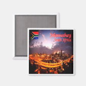 zZA015 JOHANNESBURG by Night，南アフリカ，冷蔵庫 マグネット (正面/裏面)