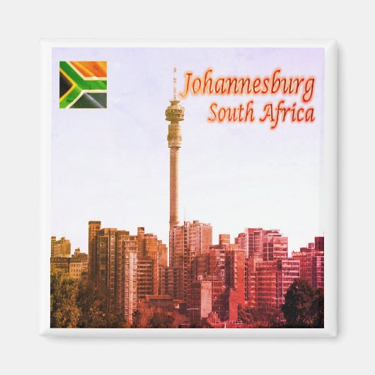 zZA016 JOHANNESBURG, Hillbrow,南アフリカ,冷蔵庫 マグネット (正面)