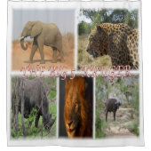 zZA027 SOUTH AFRICA, THE BIG 5 in KRUGER NP シャワーカーテン (正面)