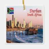 zZA037 DURBAN SKYLINE CROP、南アフリカ、 セラミックオーナメント (正面)