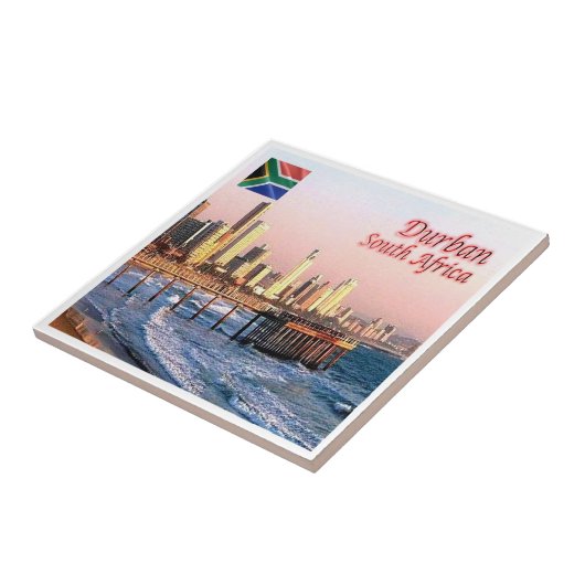 zZA037 DURBAN SKYLINE CROP、南アフリカ、 タイル (側面)