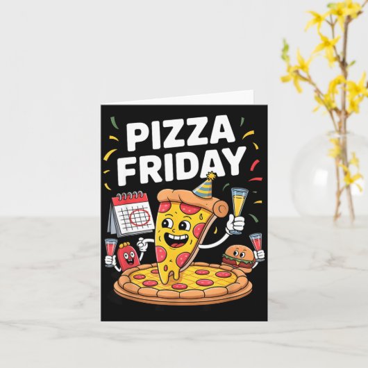 Zza Friday Funny Food Quote For Zza Lovers And Foo カード (黄色い花)
