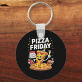 Zza Friday Funny Food Quote For Zza Lovers And Foo キーホルダー (正面)