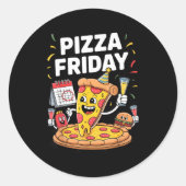 Zza Friday Funny Food Quote For Zza Lovers And Foo ラウンドシール (正面)