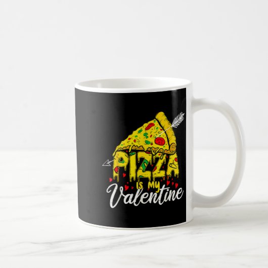 Zza Is My Valentine Day Hearts Eat Food Boys コーヒーマグカップ (右)