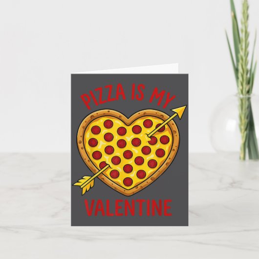 Zza Is My Valentine Funny Valentines Day Boys Girl カード (正面)