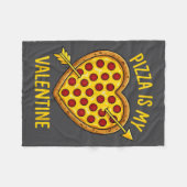 Zza Is My Valentine Funny Valentines Day Boys Girl フリースブランケット (正面(横))